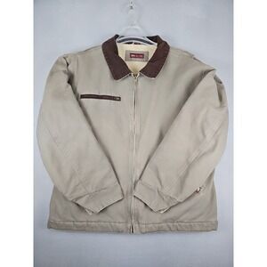 VTG Dri-Duck Summit Canvas Jacket Mens XL Gray Sherpa Lined Corduroy Collar 5023